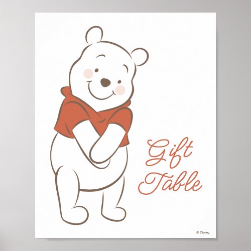 Winnie The Pooh Over the Moon Baby Shower Poster