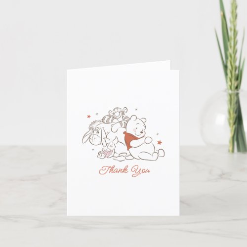 Winnie The Pooh Over the Moon Baby Shower Thank You Card