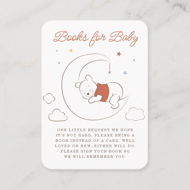 Winnie The Pooh Over the Moon Books for Baby Place Card (Front)