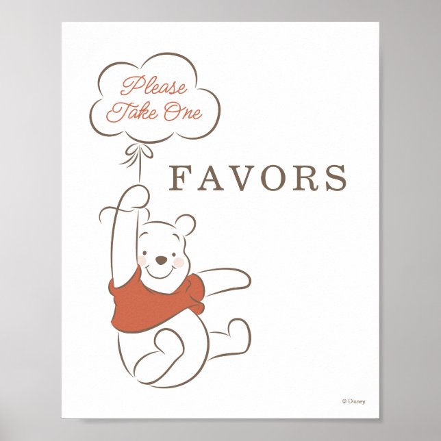 Winnie The Pooh Over the Moon Diaper Raffle Poster (Front)