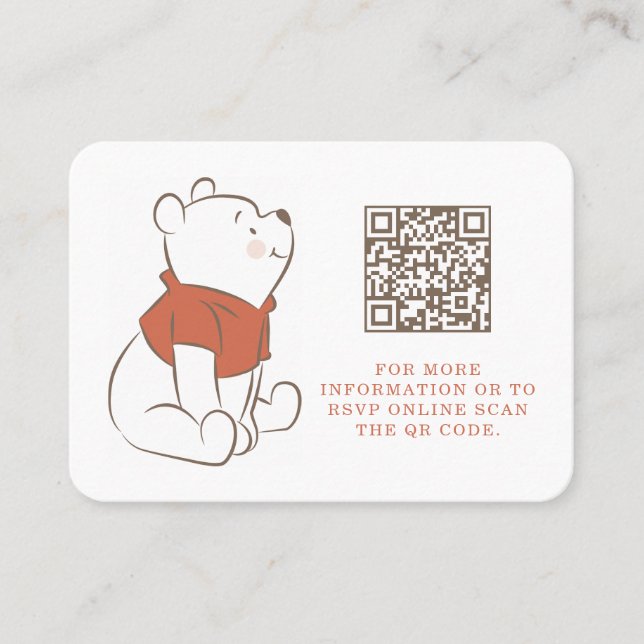 Winnie The Pooh Over the Moon Gift Registry Place Card (Front)
