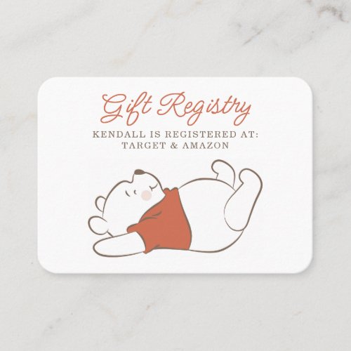 Winnie The Pooh Over the Moon Gift Registry Place Card