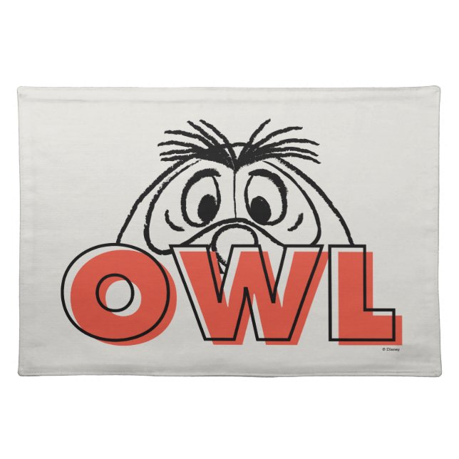 Winnie the Pooh | Owl Peek-A-Boo Cloth Placemat (Front)