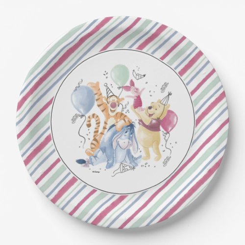Winnie the Pooh  Pals _ Balloons First Birthday Paper Plates
