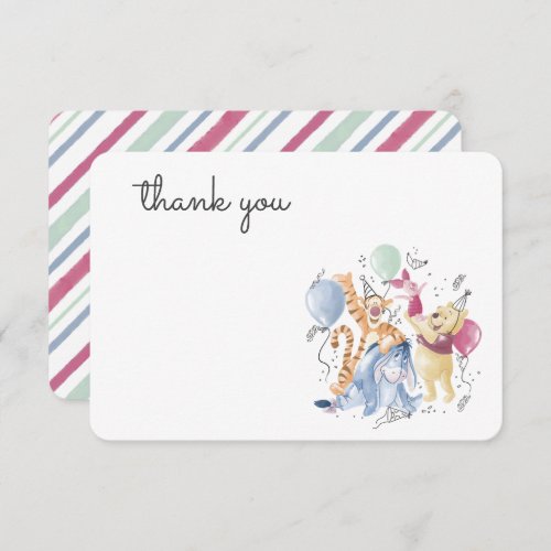 Winnie the Pooh  Pals _ Balloons Thank You Invitation