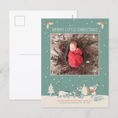 Winnie the Pooh &amp; Pals | New Baby Christmas Holiday Postcard