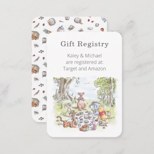 Winnie the Pooh  Pals Picnic Gift Registry Enclosure Card