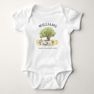Winnie the Pooh & Pals Watercolor Family Vacation Baby Bodysuit