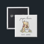 Winnie the Pooh | Papa Bear - New Dad Button<br><div class="desc">Calling all Papa Bears! This adorable button features Disney's iconic Winnie the Pooh and the script text "Papa Bear" above him. But that's not all - personalize it just for you with the year you became a Papa!</div>
