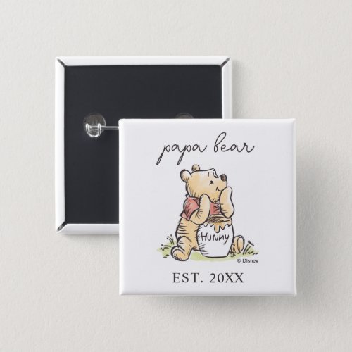Winnie the Pooh  Papa Bear _ New Dad Button