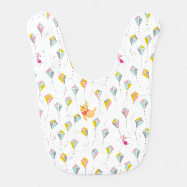 Winnie the Pooh | Pastel Kite Pattern Baby Bib (Front)