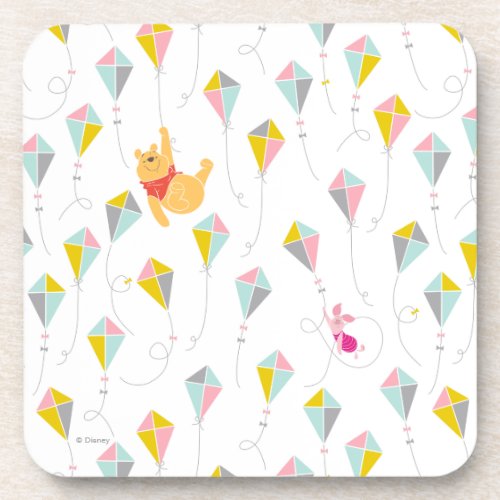 Winnie the Pooh  Pastel Kite Pattern Beverage Coaster