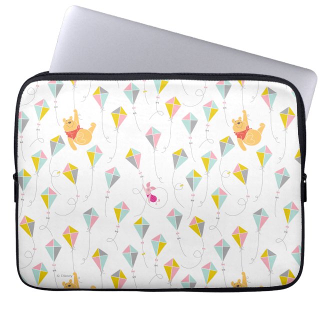 Winnie the Pooh | Pastel Kite Pattern Laptop Sleeve (Front)