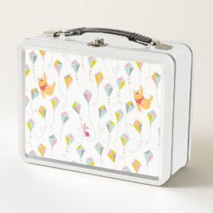 Winnie the Pooh Pastel Kite Pattern Metal Lunch Box