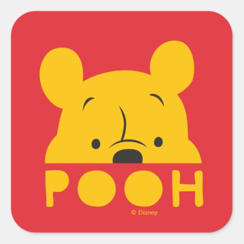 Winnie the Pooh  Peek_a_Boo Pooh Square Sticker