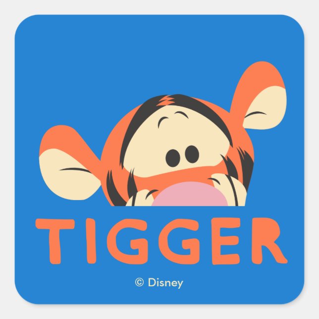 Winnie the Pooh | Peek-a-Boo Tigger Square Sticker (Front)