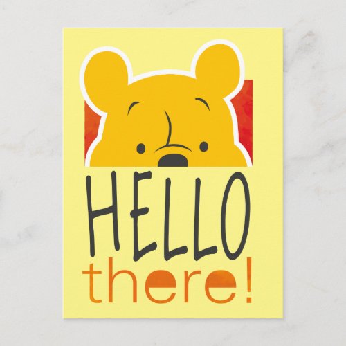 Winnie the Pooh Peeking _ Hello There Postcard