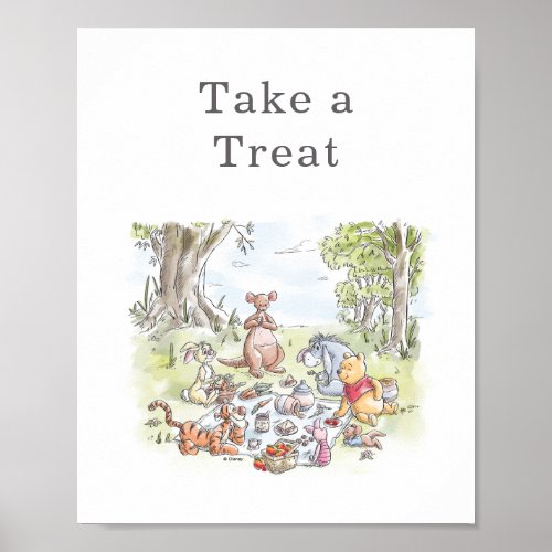 Winnie the Pooh Picnic Baby Shower Take a Treat Poster