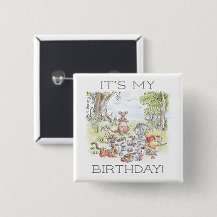 Winnie the Pooh Picnic   It's My Birthday Button