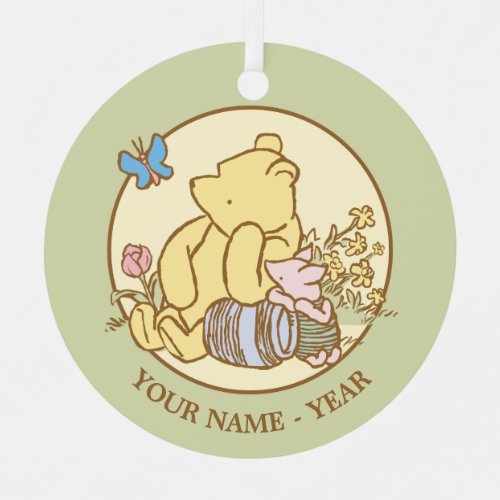 Winnie the Pooh  Piglet  Babys First Christmas Metal Ornament