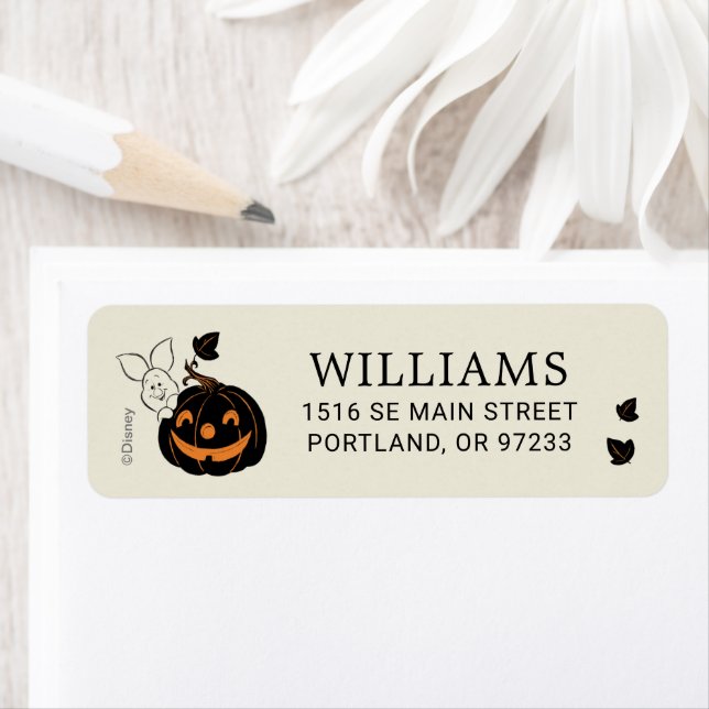Winnie the Pooh | Piglet Halloween Birthday  Label (Insitu)