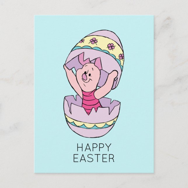 Winnie the Pooh | Piglet in Easter Egg Postcard (Front)