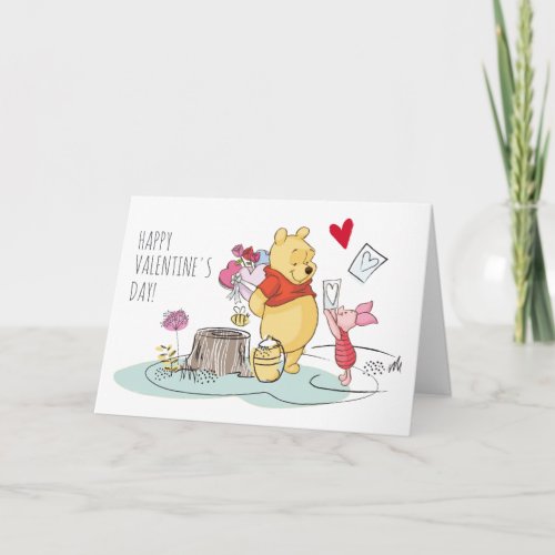 Winnie the Pooh  Piglet  Sweet Like Honey Holiday Card