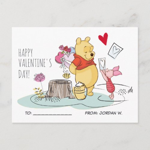 Winnie the Pooh  Piglet  Sweet Like Honey Holiday Postcard