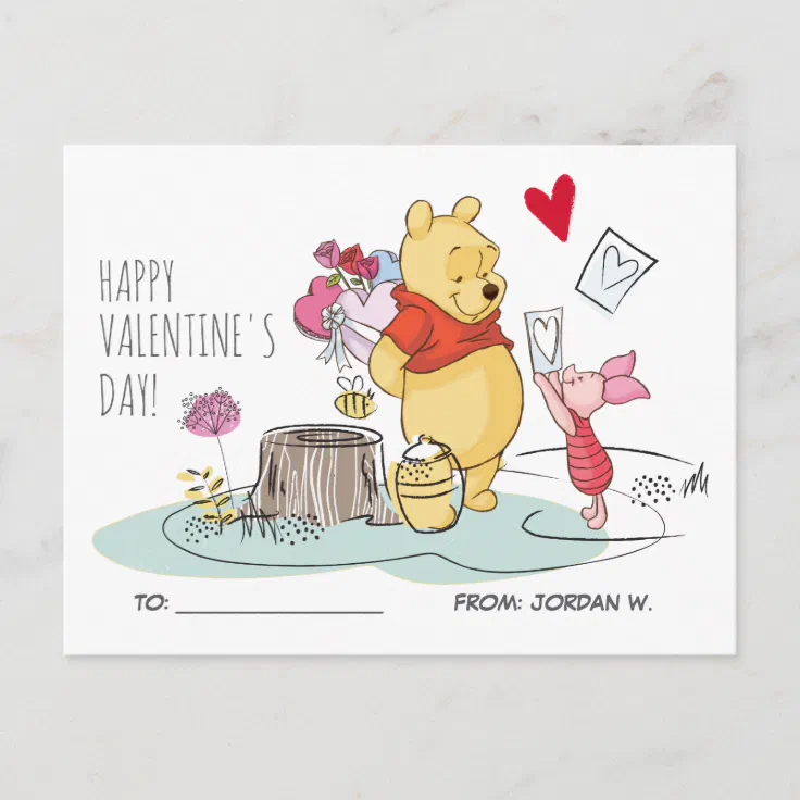 Winnie the Pooh & Piglet | Sweet Like Honey Holiday Postcard