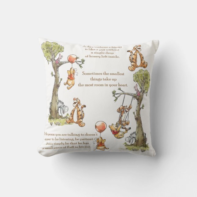 Winnie the Pooh Pillow; Hundred Acre Wood Throw Pillow (Front)