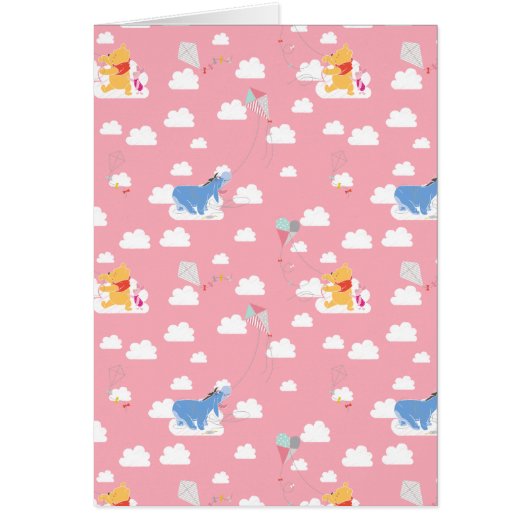 Winnie the Pooh | Pink Flying Kite Days Pattern Cards (Front)