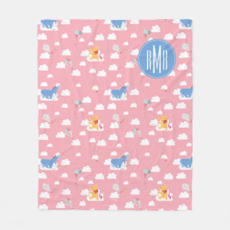 Winnie the Pooh | Pink Flying Kite Days Pattern Fleece Blanket