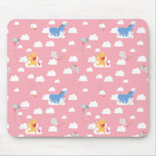 Winnie the Pooh   Pink Flying Kite Days Pattern Mouse Pad