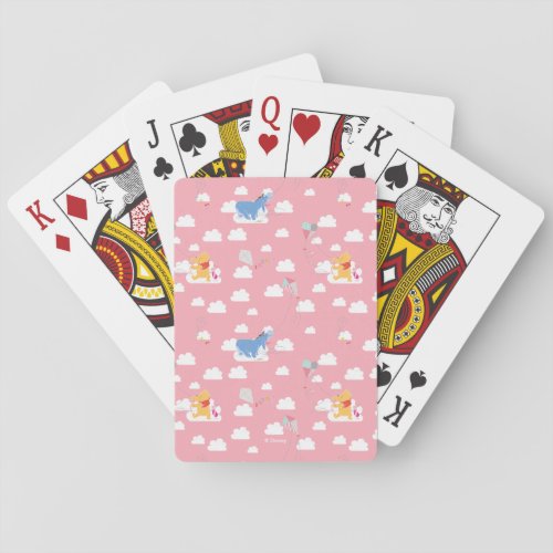 Winnie the Pooh  Pink Flying Kite Days Pattern Playing Cards