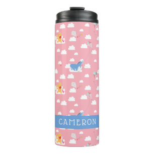 Winnie the Pooh   Pink Flying Kite Days Pattern Thermal Tumbler