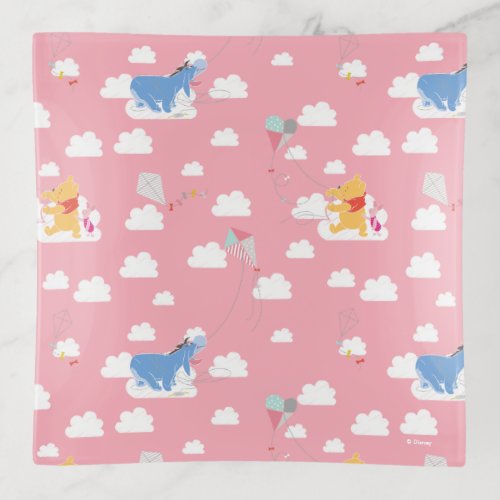 Winnie the Pooh  Pink Flying Kite Days Pattern Trinket Tray