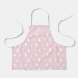Winnie the Pooh Pink Pastel Polka Dot Pattern Apron