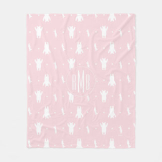 Winnie the Pooh | Pink Pastel Polka Dot Pattern Fleece Blanket