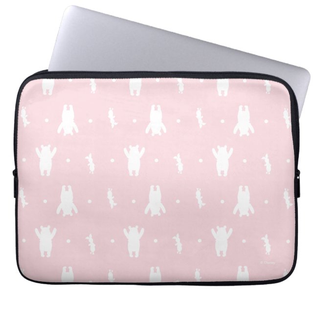 Winnie the Pooh | Pink Pastel Polka Dot Pattern Laptop Sleeve (Front)