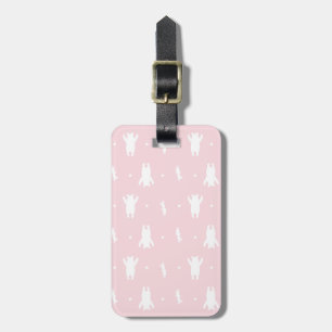 Winnie the Pooh Pink Pastel Polka Dot Pattern Luggage Tag