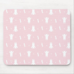 Winnie the Pooh   Pink Pastel Polka Dot Pattern Mouse Pad