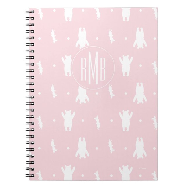 Winnie the Pooh | Pink Pastel Polka Dot Pattern Notebook (Front)