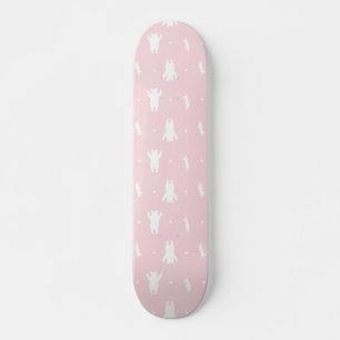 Winnie the Pooh Pink Pastel Polka Dot Pattern Skateboard