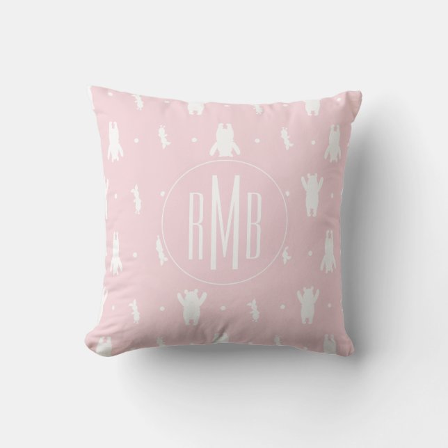 Winnie the Pooh | Pink Pastel Polka Dot Pattern Throw Pillow (Front)