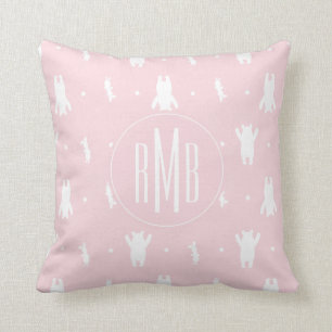 Winnie the Pooh   Pink Pastel Polka Dot Pattern Throw Pillow