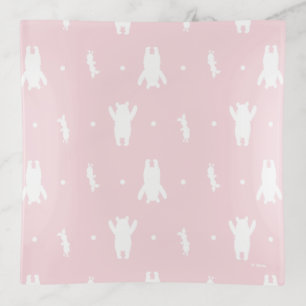 Winnie the Pooh   Pink Pastel Polka Dot Pattern Trinket Tray