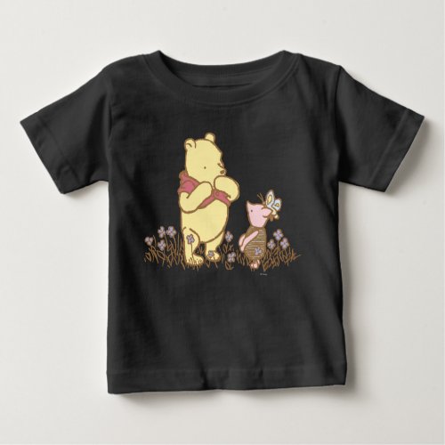 Winnie the Pooh  Pooh and Piglet in Field Classic Baby T_Shirt