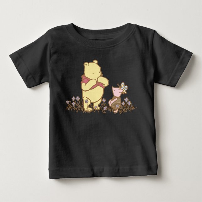 Winnie the Pooh | Pooh and Piglet in Field Classic Baby T-Shirt (Front)