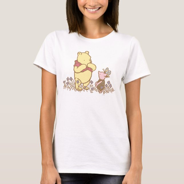 Winnie the Pooh | Pooh and Piglet in Field Classic T-Shirt (Front)