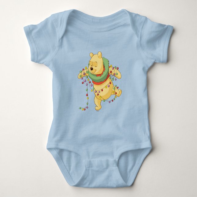 Winnie the Pooh | Pooh Christmas Lights Baby Bodysuit (Front)